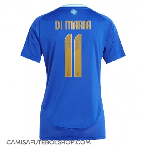 Camisa de time de futebol Argentina Angel Di Maria #11 Replicas 2º Equipamento Feminina Copa America 2024 Manga Curta